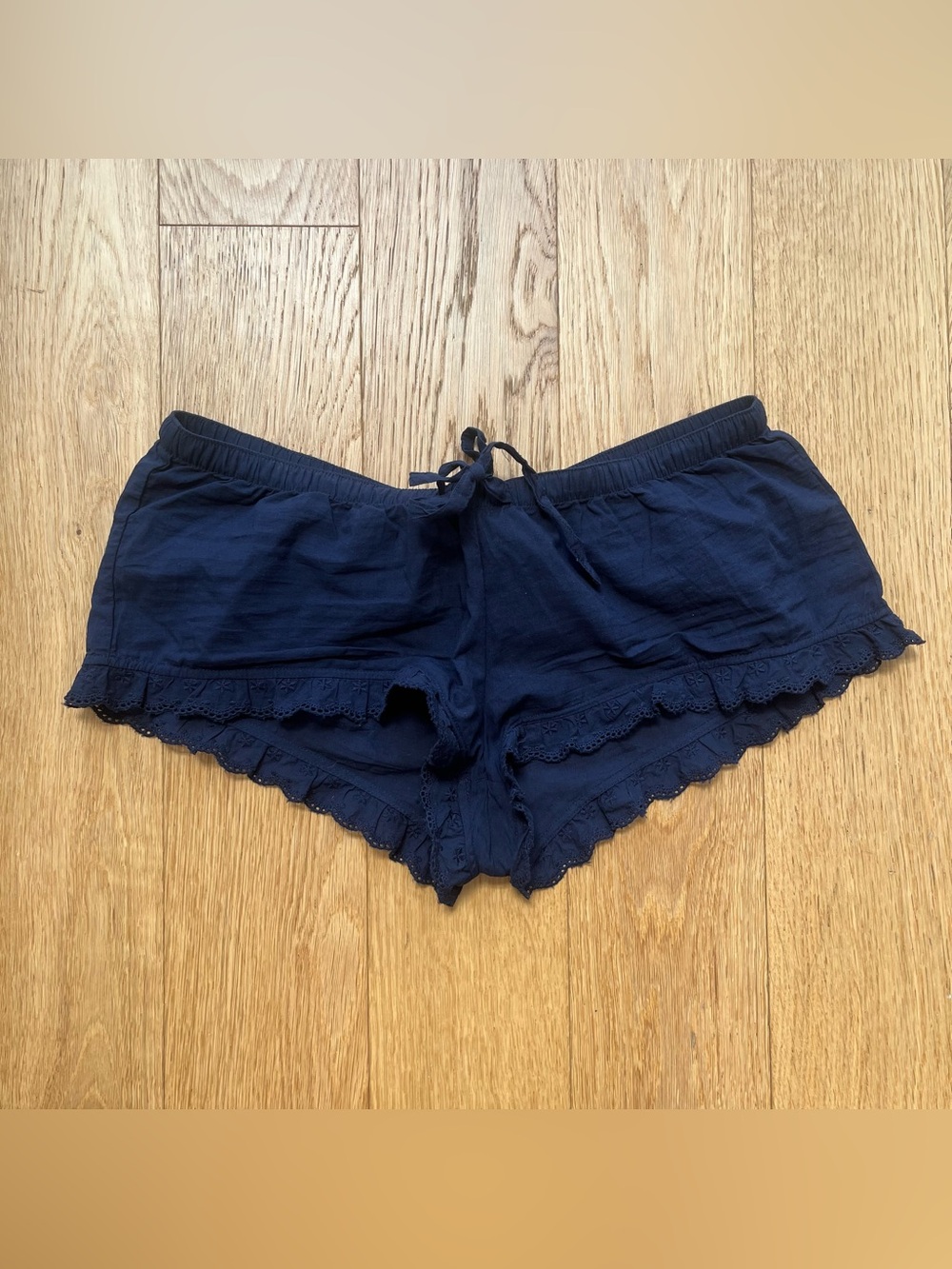 Brandy Melville Navy Blue Eyelet Bloomer Style Sleep / Pajama Shorts